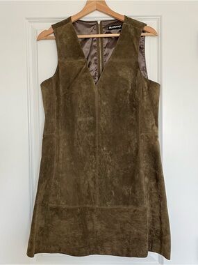 Blank NYC Olive Green Suede Shift Dress